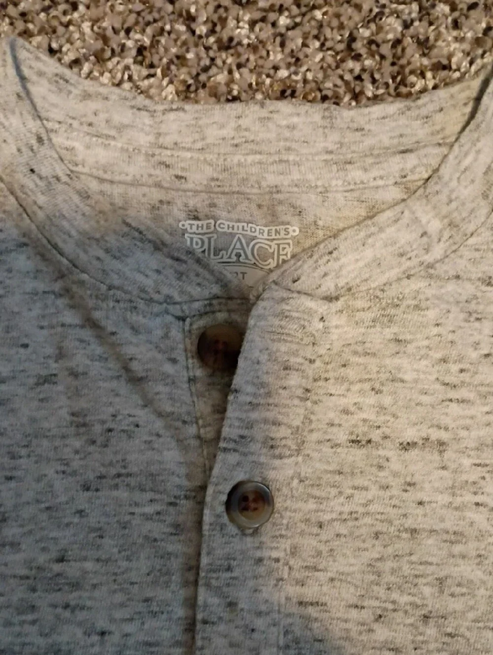 The Children's Place Light Gray Long-Sleeve Henley Tee
